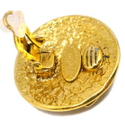 Chanel Button Earrings Clip-On Gold 94P