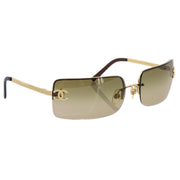 Chanel Sunglasses Eyewear Brown Gold Small Good