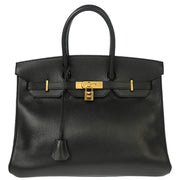 Hermes Black Ardennes Birkin 35 Handbag