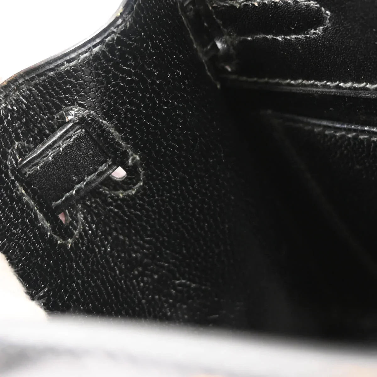 Hermes 1991 Black Box Calf Mini Kelly 20 Sellier 2way Shoulder Handbag