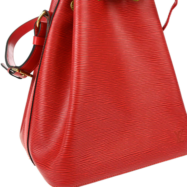 Louis Vuitton 2000 Red Epi Petite Noe Bucket Shoulder Bag M44107