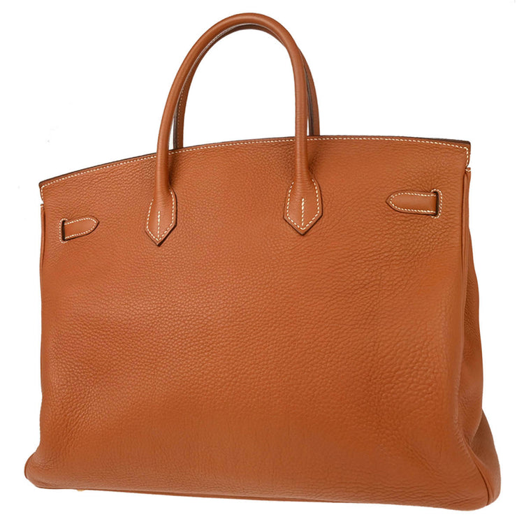 Hermes 2004 Fauve Taurillon Clemence Birkin 40 Handbag