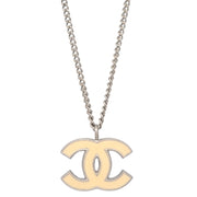 Chanel CC Chain Necklace Pendant Silver 06P