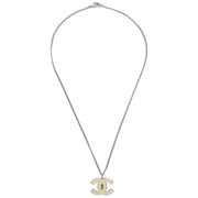 Chanel CC Chain Necklace Pendant Silver 06P