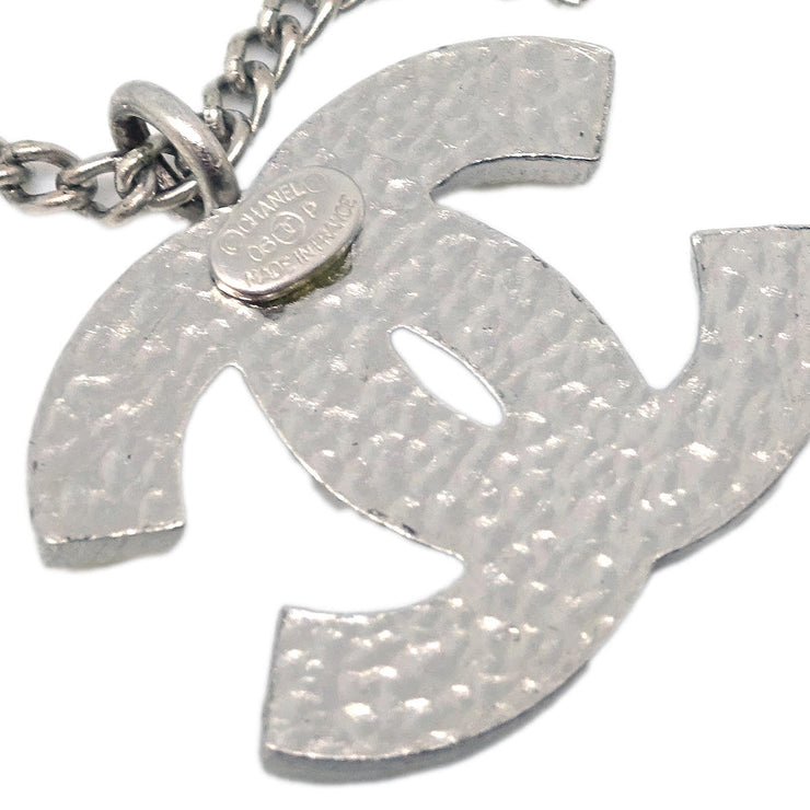 Chanel CC Chain Necklace Pendant Silver 06P