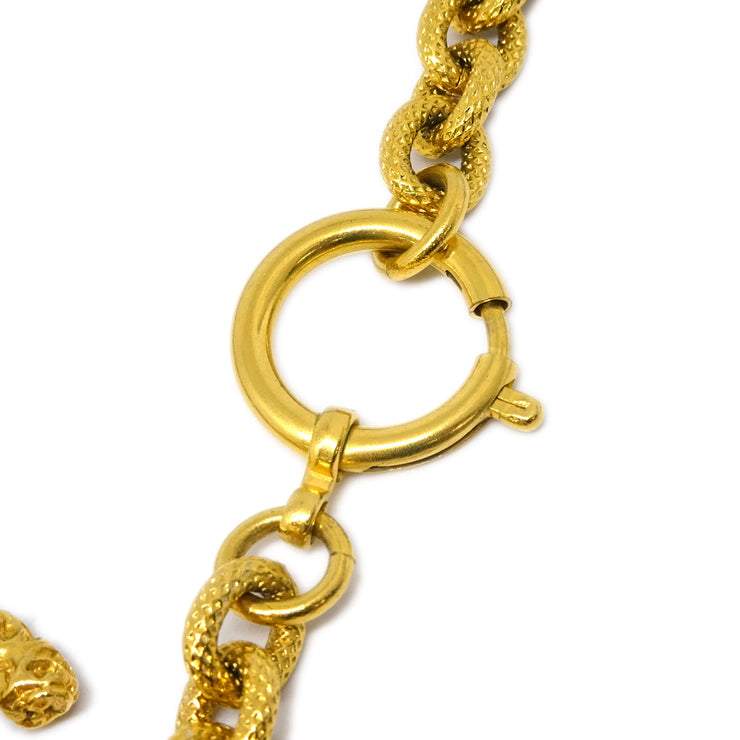 Chanel Chain Pendant Necklace Gold 93A