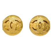 Chanel Button Earrings Clip-On Gold 94P