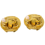 Chanel Button Earrings Clip-On Gold 94P