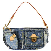 Louis Vuitton 2007 Blue Monogram Denim Patchwork Pouchy Handbag M95382