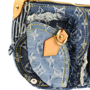 Louis Vuitton 2007 Blue Monogram Denim Patchwork Pouchy Handbag M95382