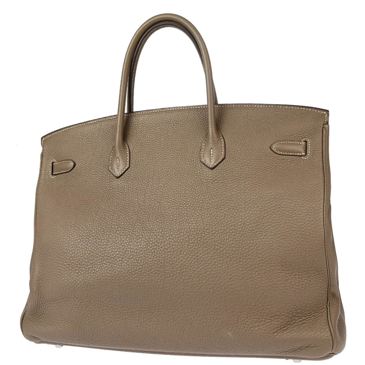 Hermes 2009 Etoupe Gray Togo Birkin 40 Handbag