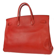 Hermes 1999 Rouge Vif Ardennes Birkin 40 Handbag