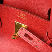 Hermes 1999 Rouge Vif Ardennes Birkin 40 Handbag