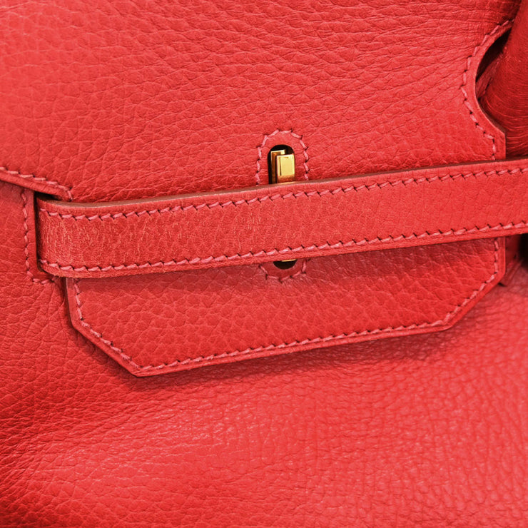 Hermes 1999 Rouge Vif Ardennes Birkin 40 Handbag