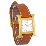 Hermes H Watch HH1.201 Quartz Gold Brown