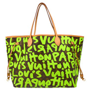 Louis Vuitton 2009 Green Monogram Graffiti Neverfull GM Tote M93703