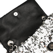 Chanel 2008-2009 Black Lambskin Sequins Single Flap Shoulder Bag