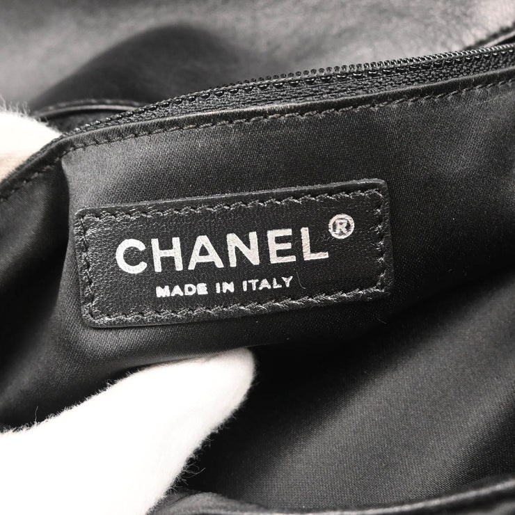 Chanel 2008-2009 Black Lambskin Sequins Single Flap Shoulder Bag