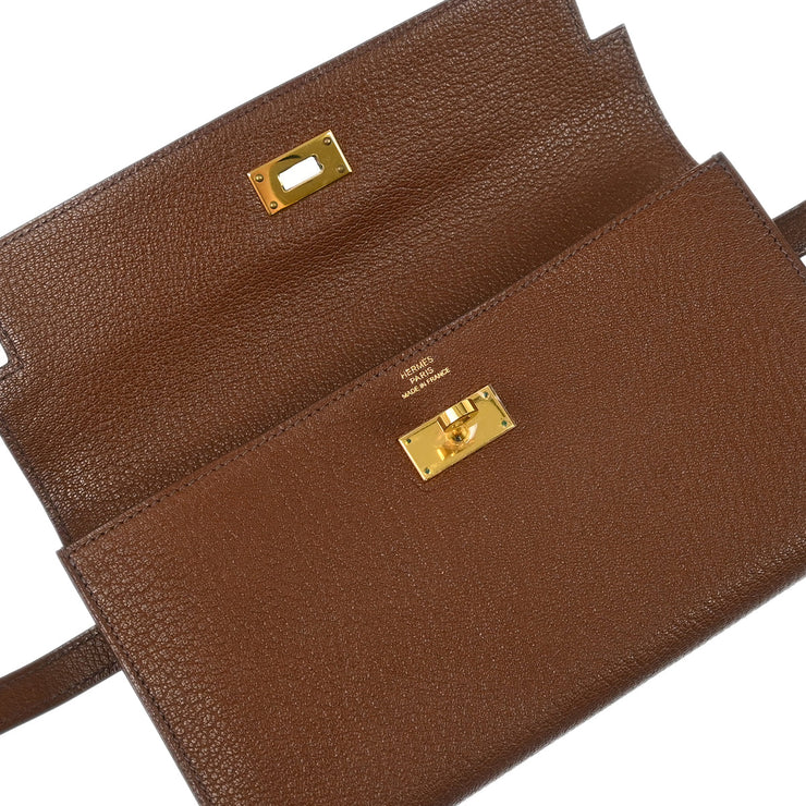 Hermes 2008 Sienne Chevre Kelly Wallet Purse