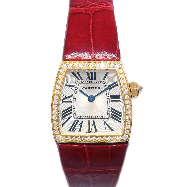 Cartier * La Donna Ref.WE600651 Quartz Watch 18KYG Diamond Crocodile