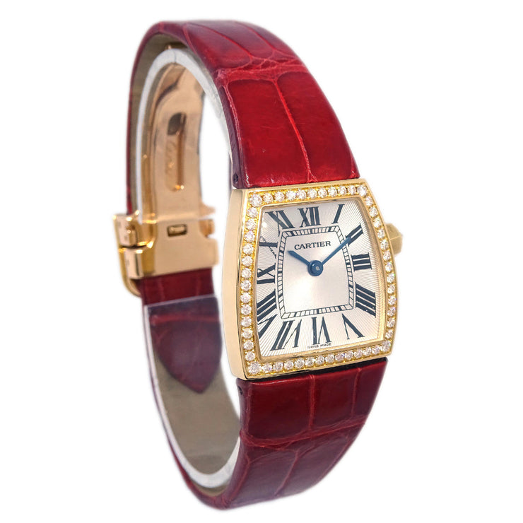 Cartier * La Donna Ref.WE600651 Quartz Watch 18KYG Diamond Crocodile