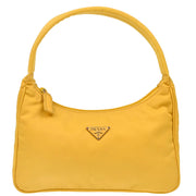 Prada Yellow Nylon Hobo Handbag