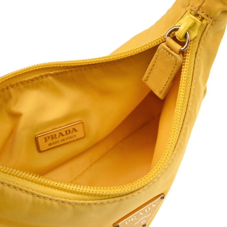 Prada Yellow Nylon Hobo Handbag