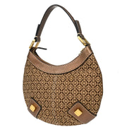 Loewe Brown Canvas Leather Handbag