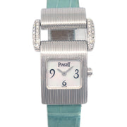 Piaget Miss Protocole Ref.5222 Quartz Watch 18KWG Diamond Light Blue Crocodile