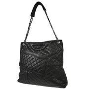 Chanel 2009-2010 Black Calfskin Mademoiselle Lock Tote Shoulder Bag