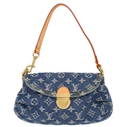 Louis Vuitton 2005 Blue Monogram Denim Mini Pleaty Handbag M95050