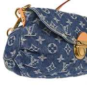 Louis Vuitton 2005 Blue Monogram Denim Mini Pleaty Handbag M95050