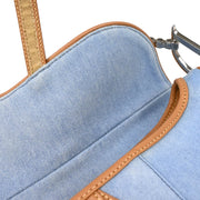 Christian Dior 2001 Light Blue Denim Saddle Handbag