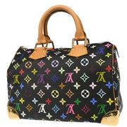 Louis Vuitton 2003 Black Monogram Multicolor Speedy 30 Handbag M92642