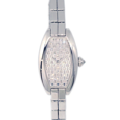 Cartier Mini Tonneau Lanieres Ref.2545 Quartz Watch 18KWG Diamond