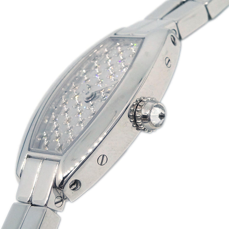 Cartier Mini Tonneau Lanieres Ref.2545 Quartz Watch 18KWG Diamond