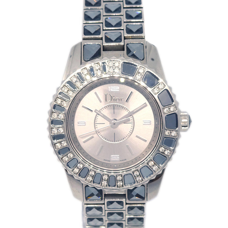 Christian Dior CD112115 Crystal Quartz Watch SS Diamond