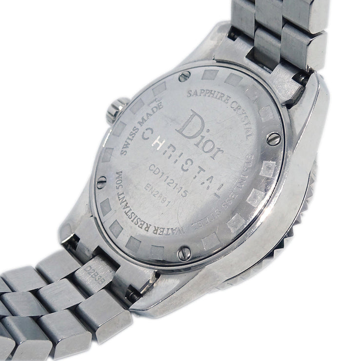 Christian Dior CD112115 Crystal Quartz Watch SS Diamond