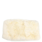 Chanel Fur Shawl Stole White Small Good