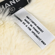 Chanel Fur Shawl Stole White Small Good