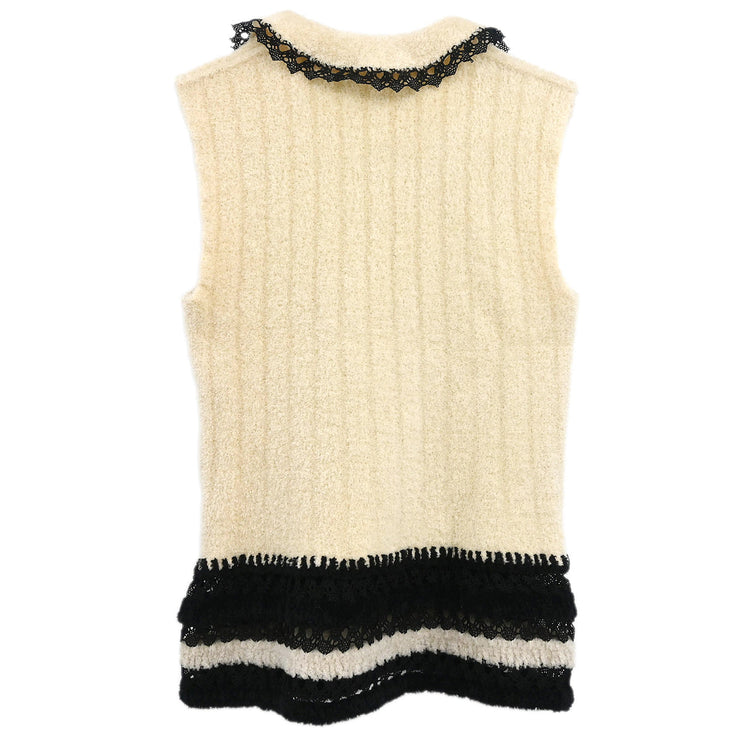 Chanel 2002 Sleeveless Sweater White #42