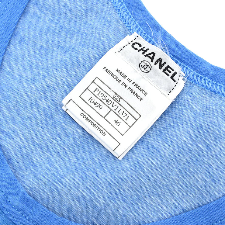 Chanel 2002 Surf Line Sleeveless Top Blue #46