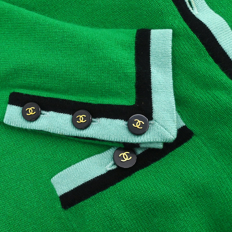 Chanel 1994 Ensemble Cardigan Top Green #42