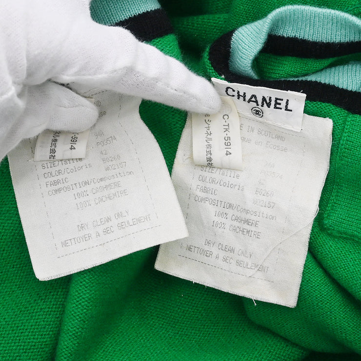 Chanel 1994 Ensemble Cardigan Top Green #42