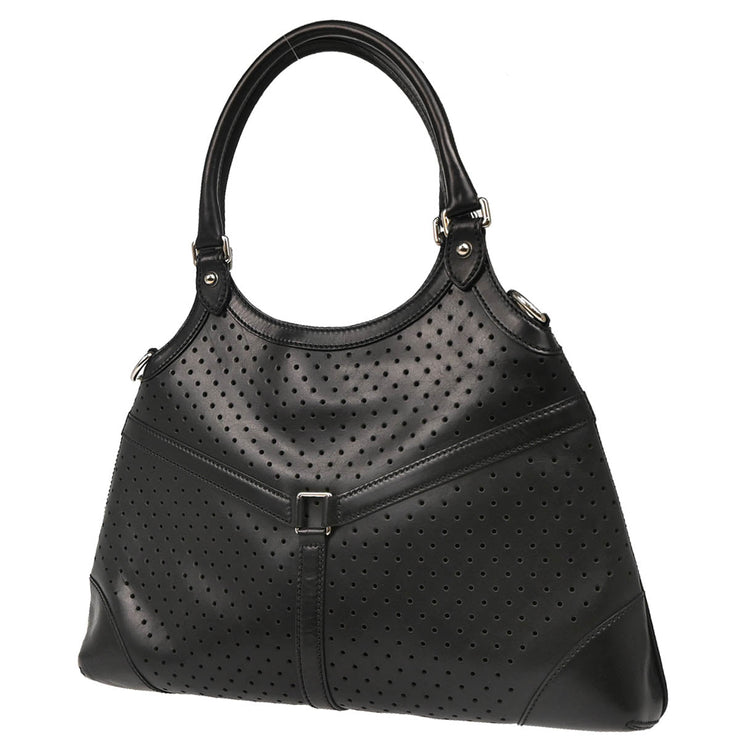 Gucci Black Leather Interlocking Handbag