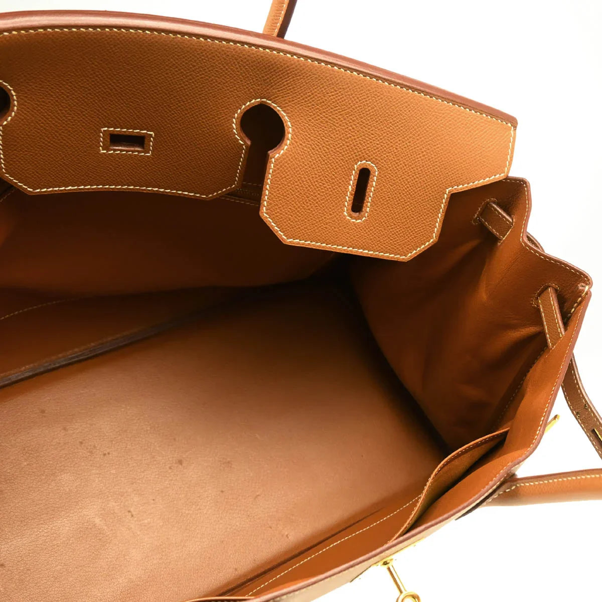 Hermes 2001 Gold Courchevel Birkin 40 Handbag