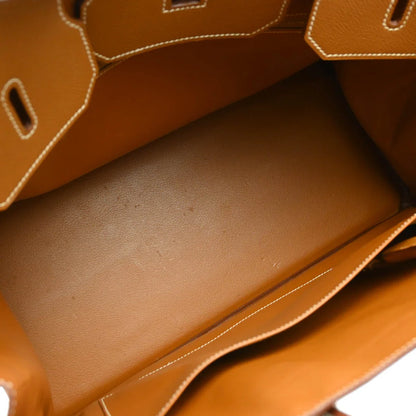 Hermes 2001 Gold Courchevel Birkin 40 Handbag