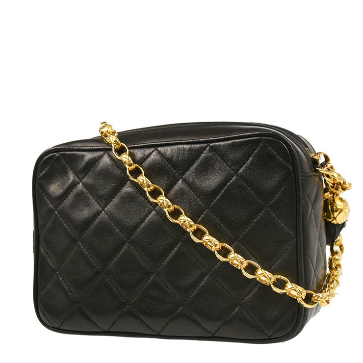 Chanel 1991-1994 Black Lambskin Camera Bag Mini