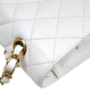 Chanel 2008-2009 White Caviar Medium Classic Double Flap Shoulder Bag