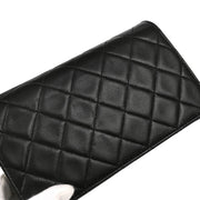 Chanel 1997-1999 Black Lambskin Pushlock Mini Full Flap Shoulder Bag